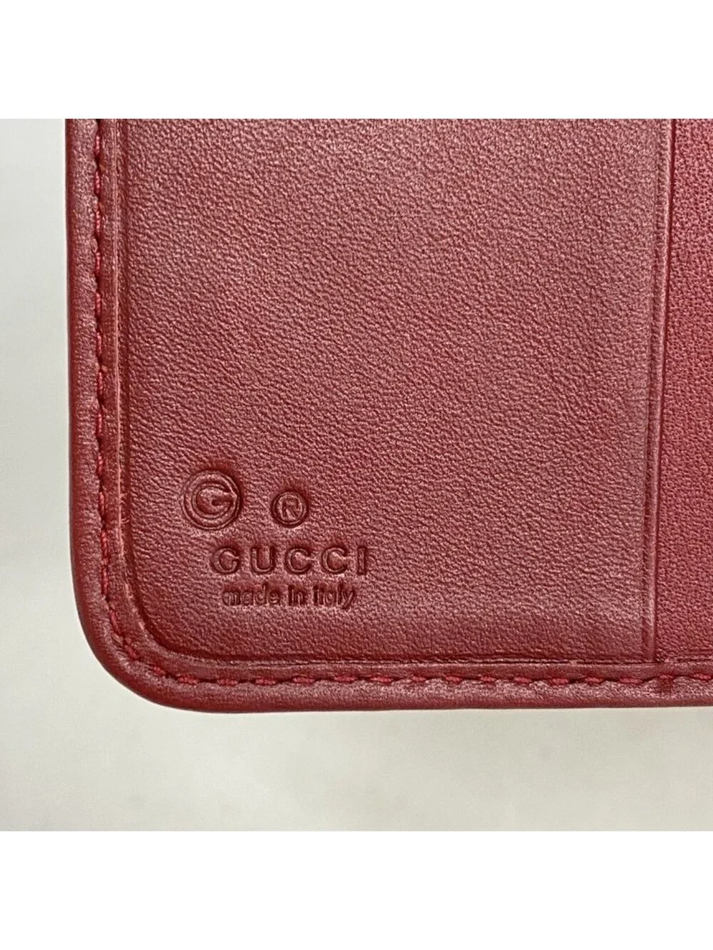 Gucci Wallet Micro Guccissima Leather Bordeaux Champagne Gold - Picture 4 of 8